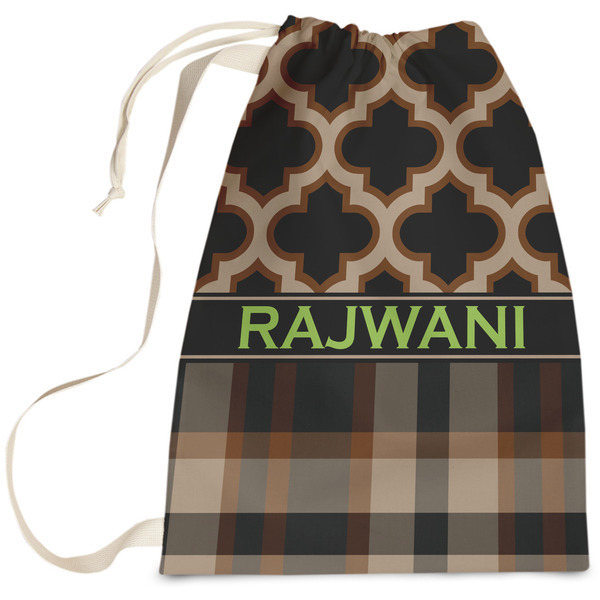 Custom Moroccan & Plaid Laundry Bag (Personalized)
