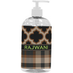 Moroccan & Plaid Plastic Soap / Lotion Dispenser (16 oz - Large - White) (Personalized)