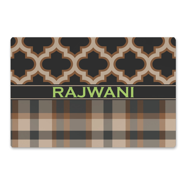 Custom Moroccan & Plaid Large Rectangle Car Magnet (Personalized)