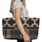Moroccan & Plaid Large Rope Tote Bag - In Context View