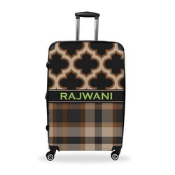 Moroccan & Plaid Suitcase - 28" Large - Checked w/ Name or Text