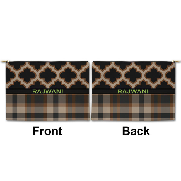 Moroccan & Plaid Large Zipper Pouch Approval (Front and Back)