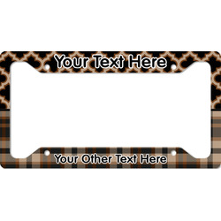 Moroccan & Plaid License Plate Frame - Style A (Personalized)