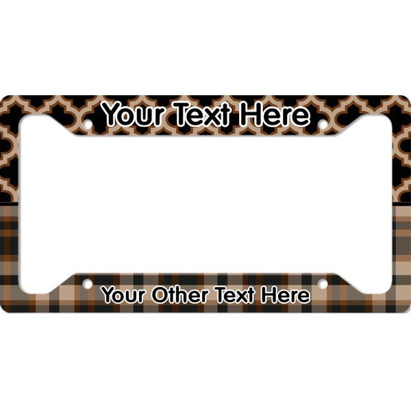 Custom Moroccan & Plaid License Plate Frame - Style A (Personalized)