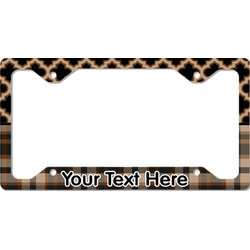 Moroccan & Plaid License Plate Frame - Style C (Personalized)