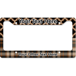 Moroccan & Plaid License Plate Frame - Style B (Personalized)