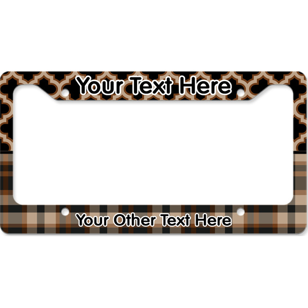Custom Moroccan & Plaid License Plate Frame - Style B (Personalized)