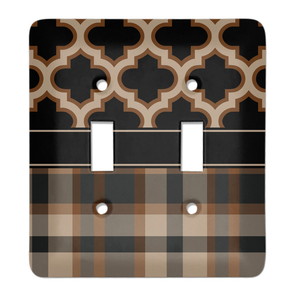 Custom Moroccan & Plaid Light Switch Cover (2 Toggle Plate)