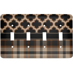 Moroccan & Plaid Light Switch Cover (4 Toggle Plate)