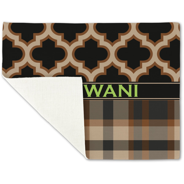 Moroccan & Plaid Linen Placemat - Folded Corner (single side)
