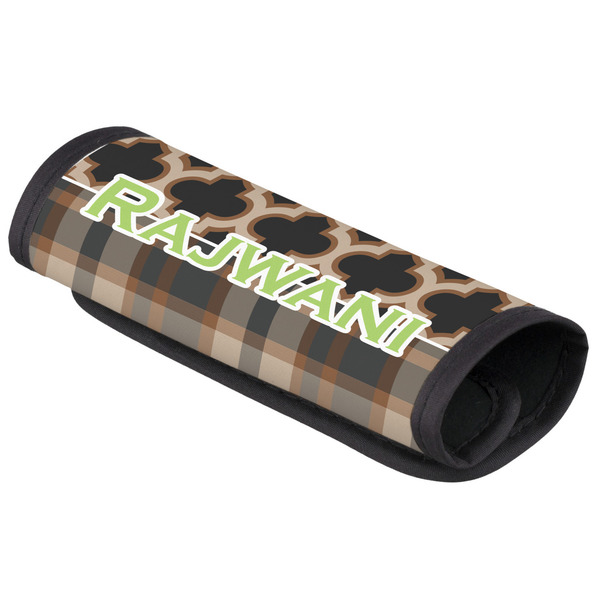 Custom Moroccan & Plaid Luggage Handle Cover (Personalized)