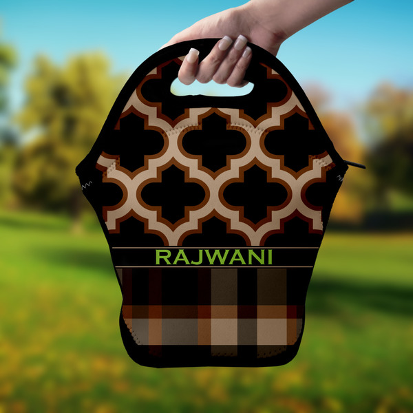 Moroccan & Plaid Lunch Bag - Hand