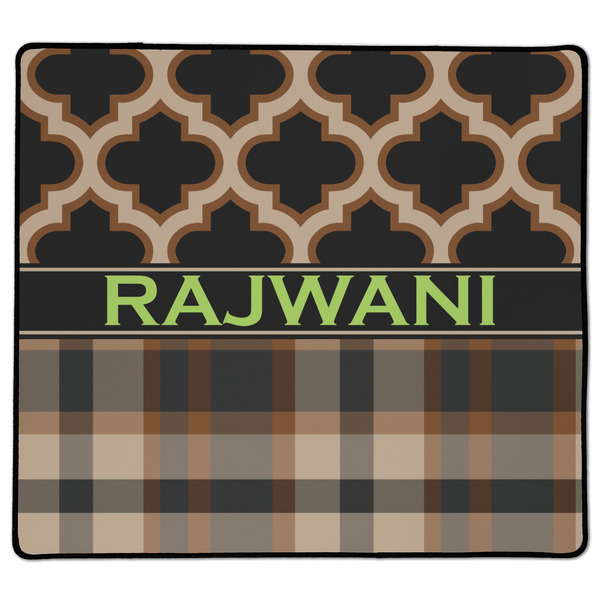 Custom Moroccan & Plaid XL Gaming Mouse Pad - 18" x 16" (Personalized)