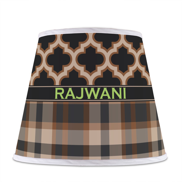 Moroccan & Plaid Poly Film Empire Lampshade - Front View