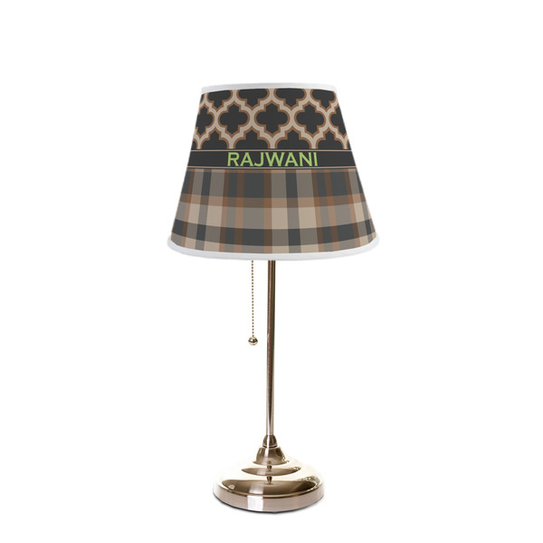 Moroccan & Plaid Poly Film Empire Lampshade - On Stand