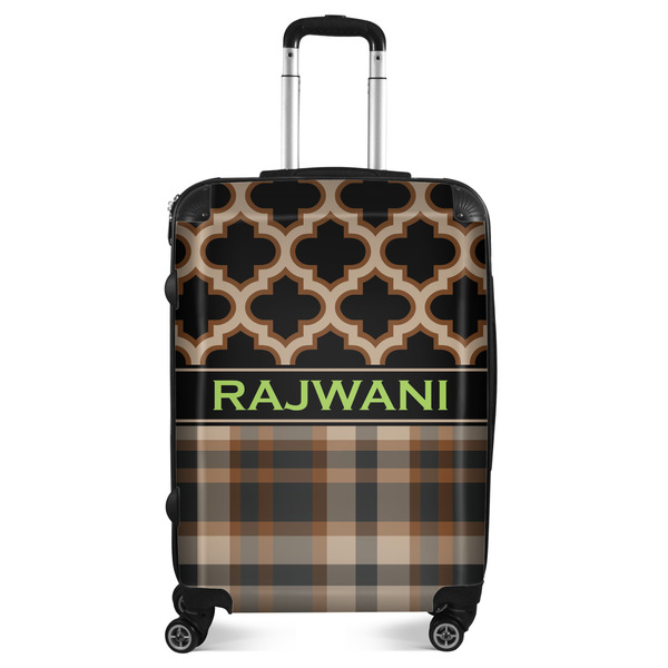 Custom Moroccan & Plaid Suitcase - 24" Medium - Checked (Personalized)