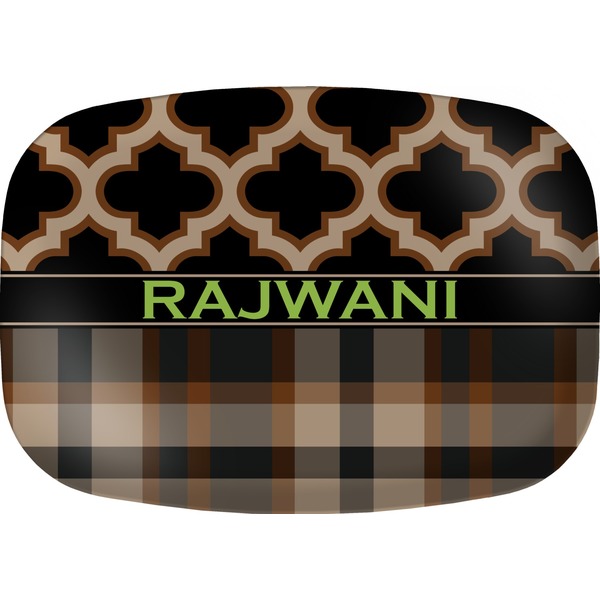 Custom Moroccan & Plaid Melamine Platter (Personalized)