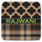 Moroccan & Plaid Memory Foam Bath Mat - 48"x48" (Personalized)