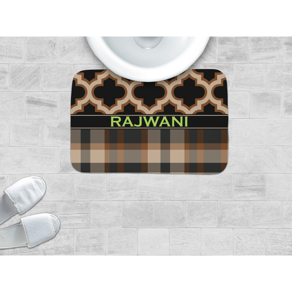 Moroccan & Plaid Memory Foam Bath Mat - LIFESTYLE