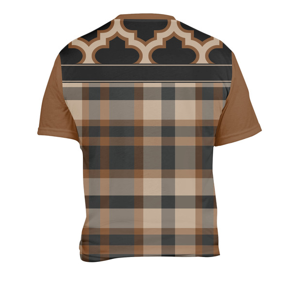 Moroccan & Plaid Men's Crew Neck T Shirt Medium - Back