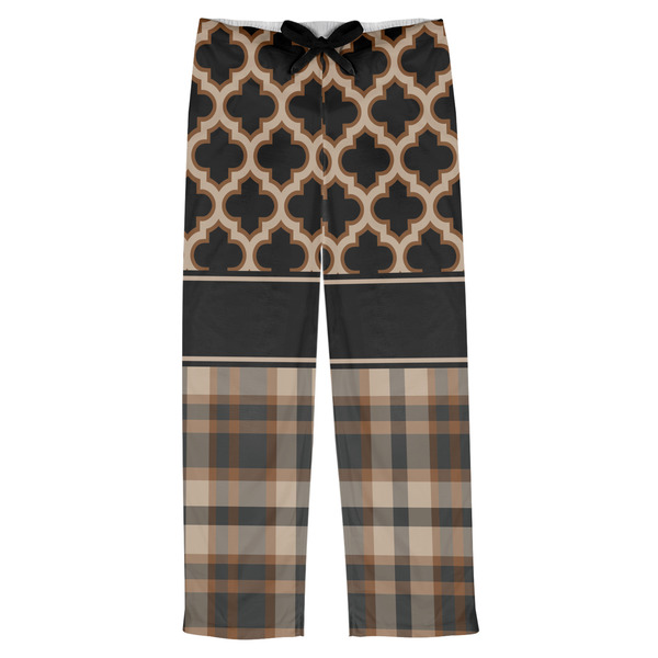 Custom Moroccan & Plaid Mens Pajama Pants - L