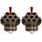 Moroccan & Plaid Metal Paw Ornament - Front and Back