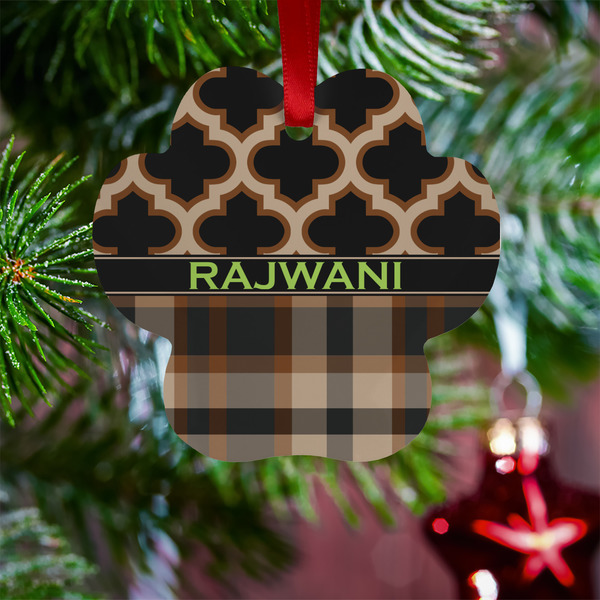 Moroccan & Plaid Metal Paw Ornament - Lifestyle