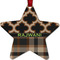 Moroccan & Plaid Metal Star Ornament - Front