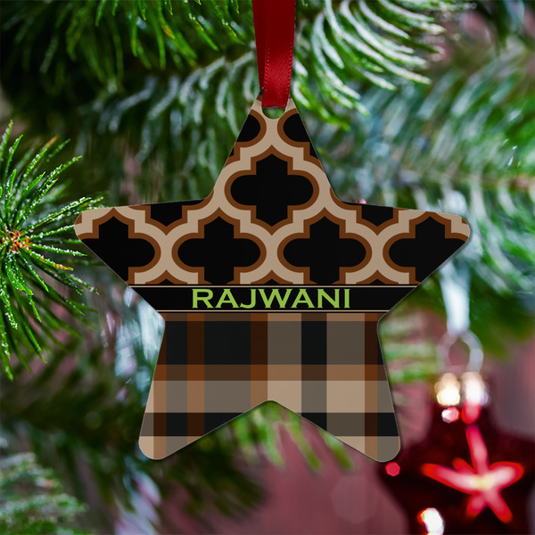 Moroccan & Plaid Metal Star Ornament - Lifestyle
