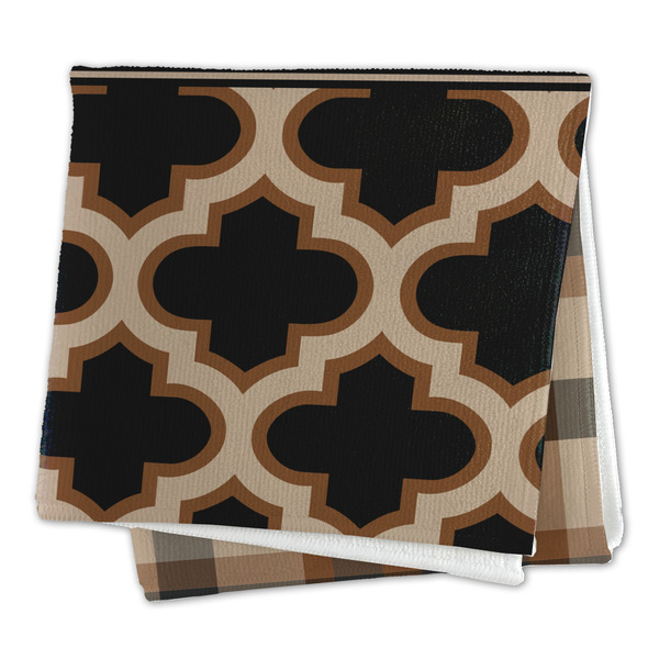 Moroccan & Plaid Microfiber Dish Rag - FOLDED (square)