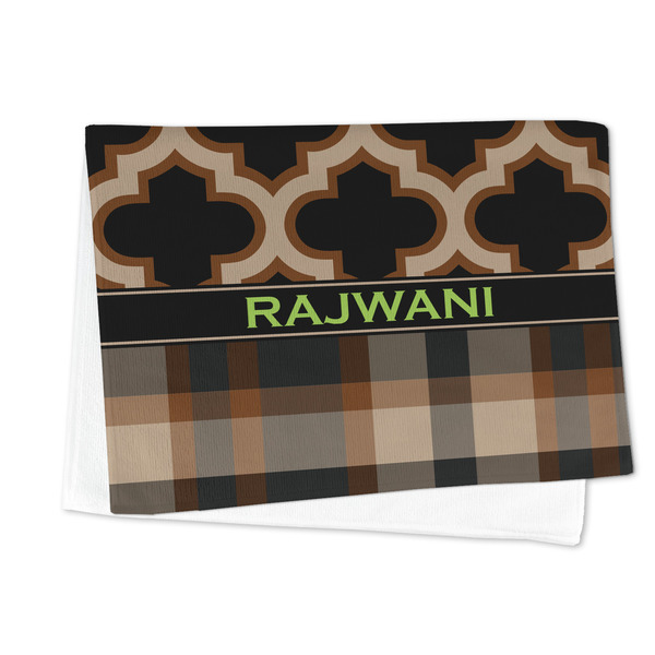 Moroccan & Plaid Microfiber Dish Towel - FOLDED HALF