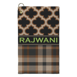 Moroccan & Plaid Microfiber Golf Towel - Small (Personalized)