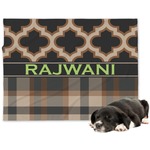 Moroccan & Plaid Dog Blanket - Large (Personalized)