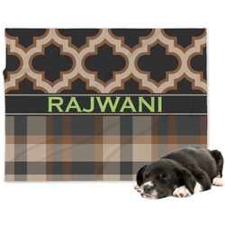 Moroccan & Plaid Dog Blanket (Personalized)