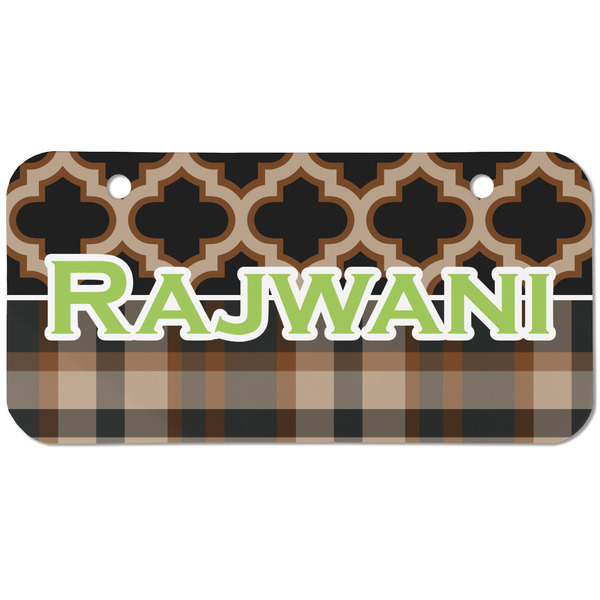 Moroccan & Plaid Mini Bicycle License Plate - Two Holes