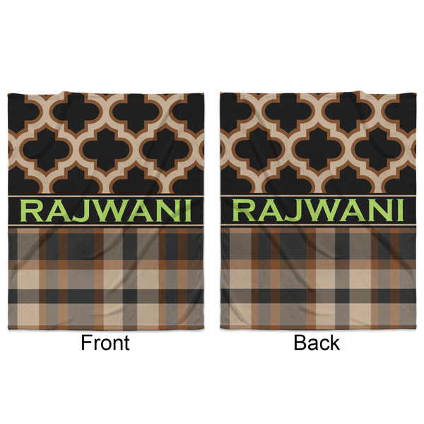 Moroccan & Plaid Minky Blanket - 50"x60" - Double Sided - Front & Back
