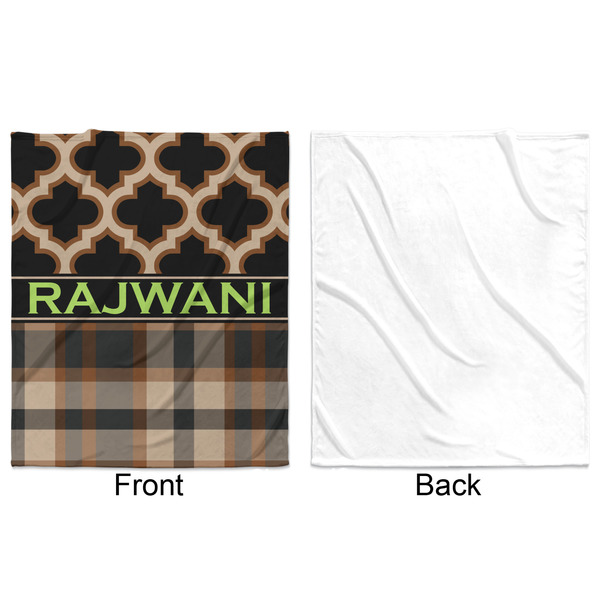 Moroccan & Plaid Minky Blanket - 50"x60" - Single Sided - Front & Back