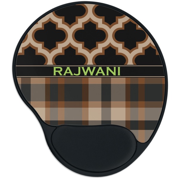 Custom Moroccan & Plaid Mouse Pad with Wrist Support