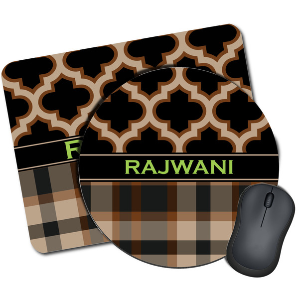 Custom Moroccan & Plaid Mouse Pad (Personalized)