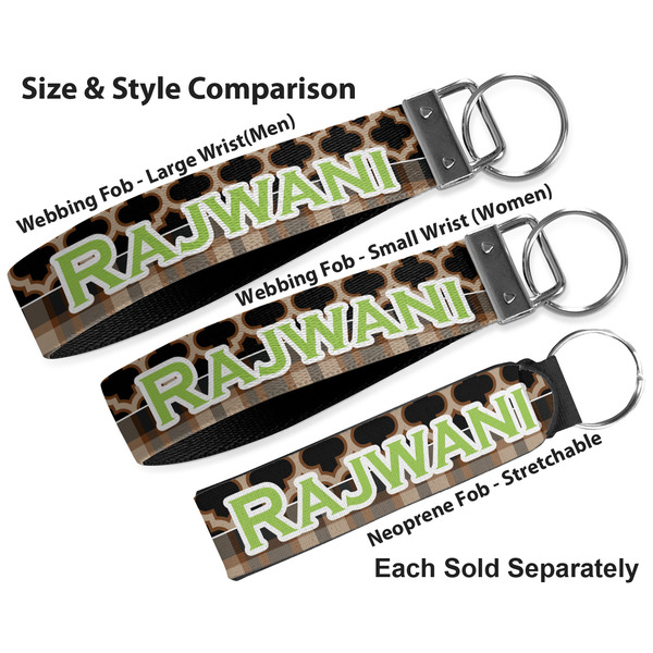 Moroccan & Plaid Multiple Key Ring comparison sizes
