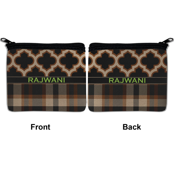 Moroccan & Plaid Neoprene Coin Purse - Front & Back (APPROVAL)