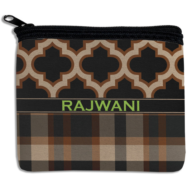 Custom Moroccan & Plaid Rectangular Coin Purse (Personalized)