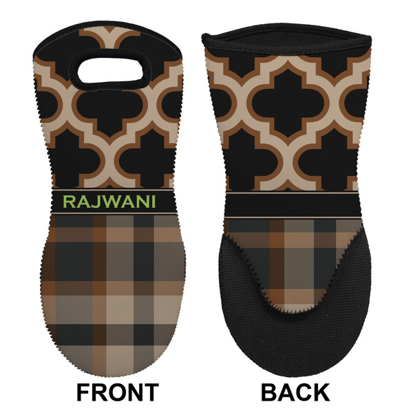 Moroccan & Plaid Neoprene Oven Mitt (Front & Back)