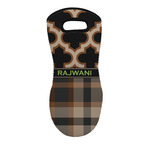 Moroccan & Plaid Neoprene Oven Mitt - Single w/ Name or Text