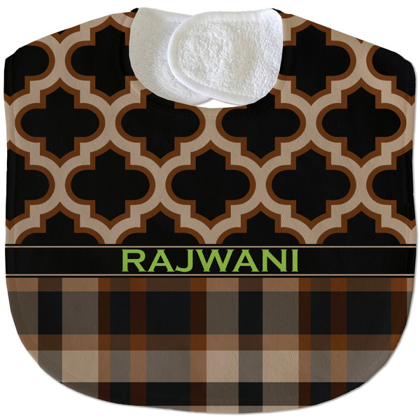 Moroccan & Plaid New Baby Bib - Closed and Folded