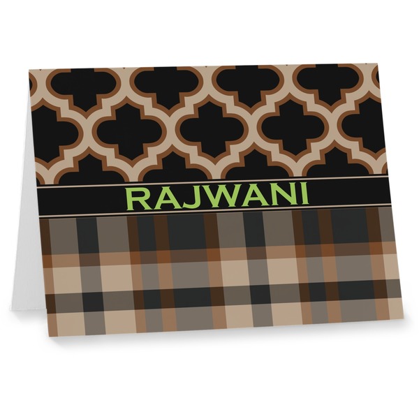 Custom Moroccan & Plaid Note cards (Personalized)
