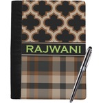 Moroccan & Plaid Notebook Padfolio - Large w/ Name or Text
