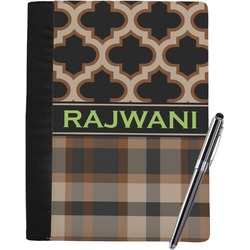 Moroccan & Plaid Notebook Padfolio - Large w/ Name or Text
