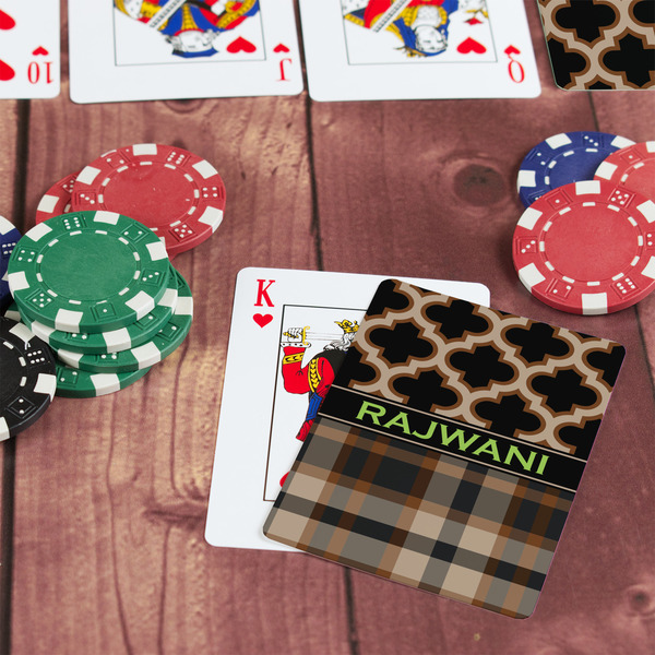 Moroccan & Plaid On Table with Poker Chips