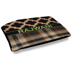 Moroccan & Plaid Outdoor Dog Bed - Large (Personalized)